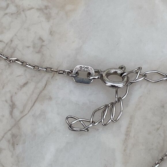 925 Sterling Silver Extra Large Sideways Initial “H” Necklace - Picture 5 of 7